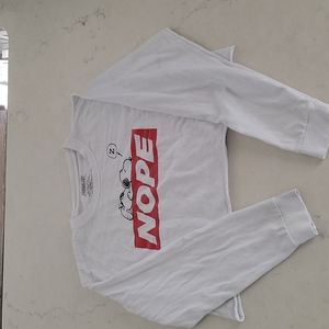 Cropped long sleeve snoopy tee